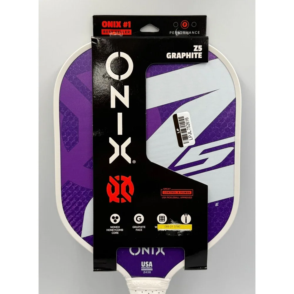 New ONIX MOD Z5 Graphite Pickleball Paddle Carbon Fiber Honeycomb Core Purple